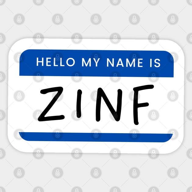 Zinf Sticker by Stars Hollow Mercantile
